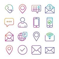 Contact Us icon set collection for websites and mobile applications vector