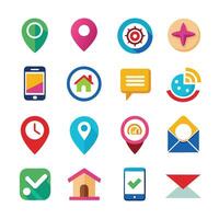 Contact Us icon set collection for websites and mobile applications vector