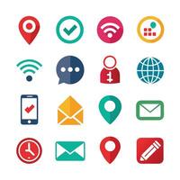 Contact Us icon set collection for websites and mobile applications vector