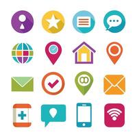 Contact Us icon set collection for websites and mobile applications vector