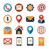 Contact Us icon set collection for websites and mobile applications vector