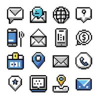 Contact Us icon set collection for websites and mobile applications vector