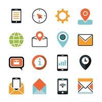 Contact Us icon set collection for websites and mobile applications vector