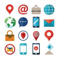 Contact Us icon set collection for websites and mobile applications vector