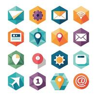 Contact Us icon set collection for websites and mobile applications vector