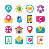 Contact Us icon set collection for websites and mobile applications vector