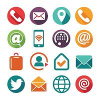 Contact Us icon set collection for websites and mobile applications vector