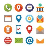 Contact Us icon set collection for websites and mobile applications vector