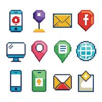 Contact Us icon set collection for websites and mobile applications vector