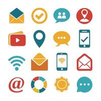 Contact Us icon set collection for websites and mobile applications vector