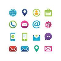 Contact Us icon set collection for websites and mobile applications vector