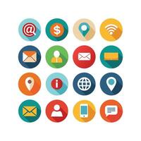 Contact Us icon set collection for websites and mobile applications vector