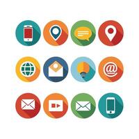 Contact Us icon set collection for websites and mobile applications vector