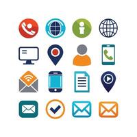 Contact Us icon set collection for websites and mobile applications vector