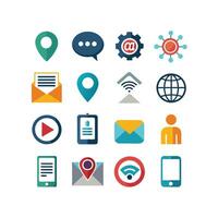 Contact Us icon set collection for websites and mobile applications vector