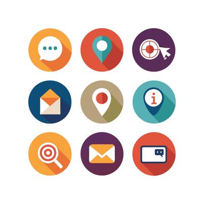 Contact Us icon set collection for websites and mobile applications