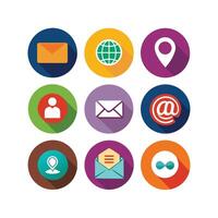 Contact Us icon set collection for websites and mobile applications vector