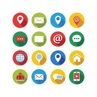 Contact Us icon set collection for websites and mobile applications vector