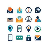 Contact Us icon set collection for websites and mobile applications vector
