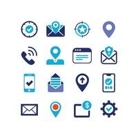 Contact Us icon set collection for websites and mobile applications vector