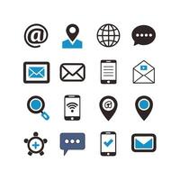 Contact Us icon set collection for websites and mobile applications vector