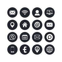 Contact Us icon set collection for websites and mobile applications vector