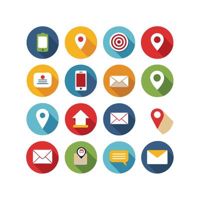 Contact Us icon set collection for websites and mobile applications