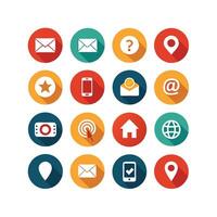 Contact Us icon set collection for websites and mobile applications vector