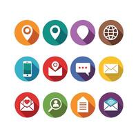 Contact Us icon set collection for websites and mobile applications vector