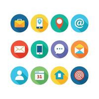 Contact Us icon set collection for websites and mobile applications vector