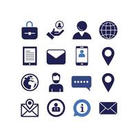 Contact Us icon set collection for websites and mobile applications vector