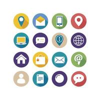 Contact Us icon set collection for websites and mobile applications vector