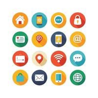 Contact Us icon set collection for websites and mobile applications vector