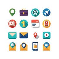 Contact Us icon set collection for websites and mobile applications vector