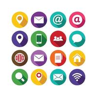 Contact Us icon set collection for websites and mobile applications vector