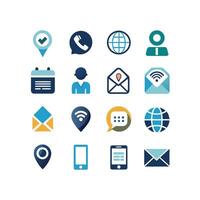Contact Us icon set collection for websites and mobile applications vector