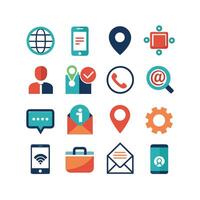 Contact Us icon set collection for websites and mobile applications vector