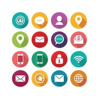 Contact Us icon set collection for websites and mobile applications vector