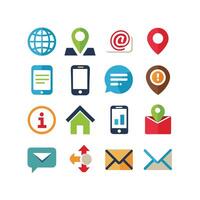 Contact Us icon set collection for websites and mobile applications vector