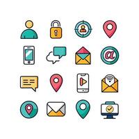 Contact Us icon set collection for websites and mobile applications vector