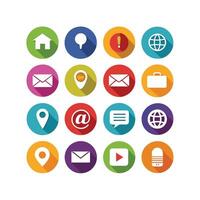 Contact Us icon set collection for websites and mobile applications vector