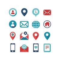 Contact Us icon set collection for websites and mobile applications vector