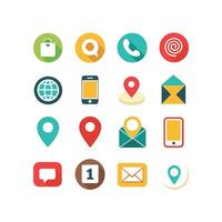 Contact Us icon set collection for websites and mobile applications vector