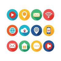 Contact Us icon set collection for websites and mobile applications vector