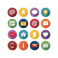 Contact Us icon set collection for websites and mobile applications vector