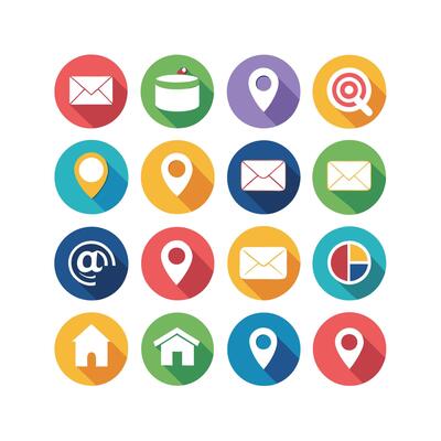 Contact Us icon set collection for websites and mobile applications