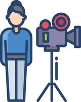 Cameraman linear color illustration vector