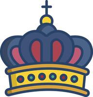 Crown linear color illustration vector