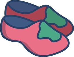 Clogs linear color illustration vector