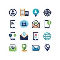 Contact Us icon set collection for websites and mobile applications vector